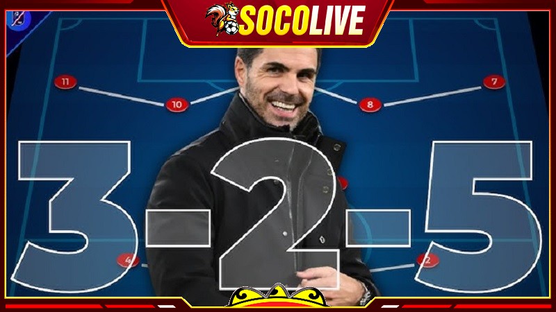 Arteta thường sử dụng sơ đồ 3-2-5 trong nhiều tình huống Arteta thường sử dụng sơ đồ 3-2-5 trong nhiều tình huống